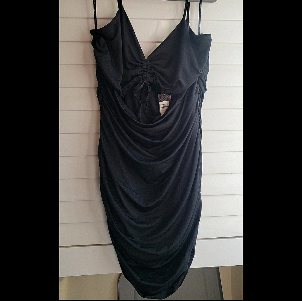 City Chic Club Sexy Ruche Peekaboo Mini Dress